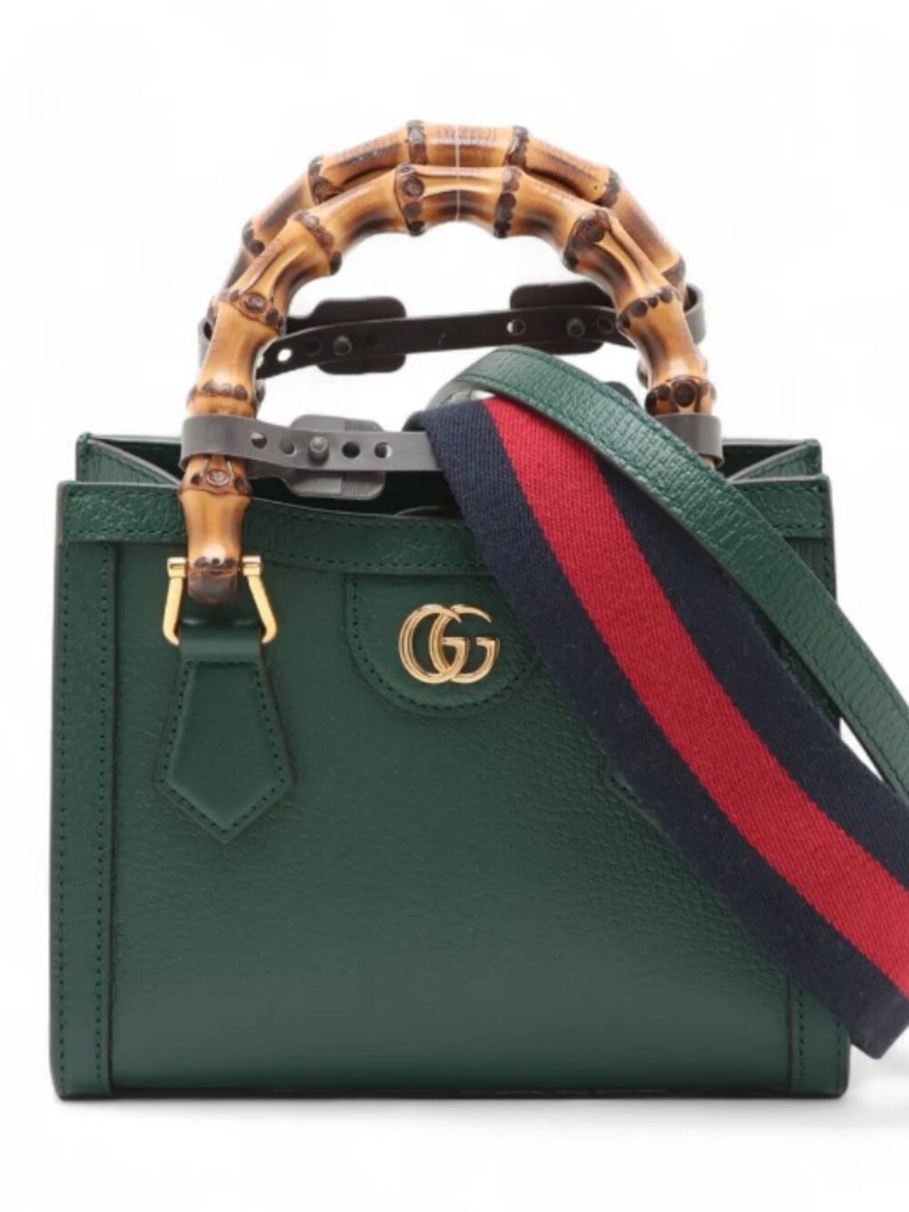 Gucci Bamboo Diana Leather Two-Way Handbag Green